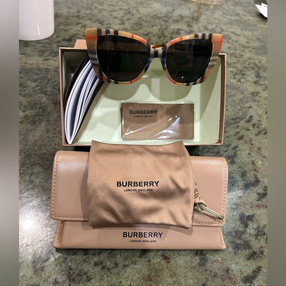 Authentic Burberry Plaid Sunglasses with original Case